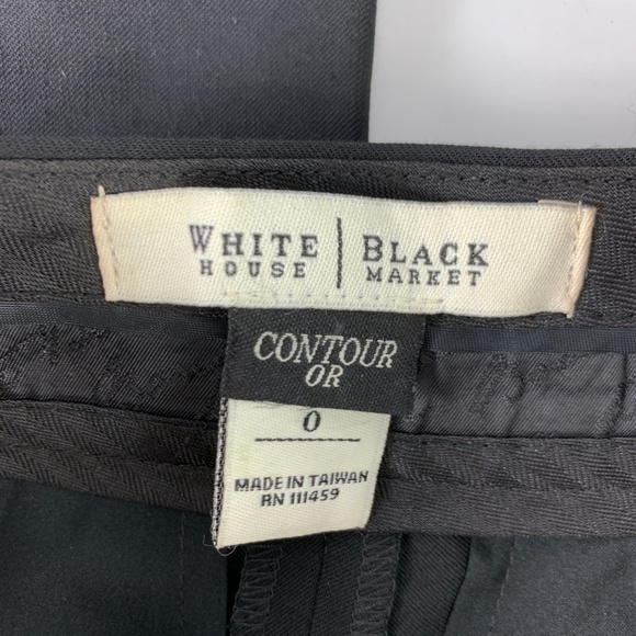 White House Black Market 0 0R Black Dress Pants - Picture 3 of 4